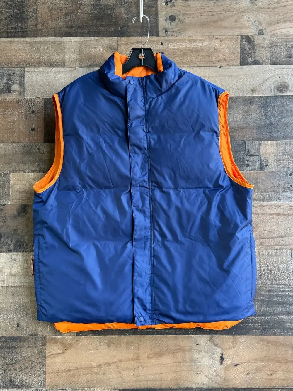 L.L. Bean Men's Goose Down Insulated Puffer Vest – Blue / Orange – Size Large